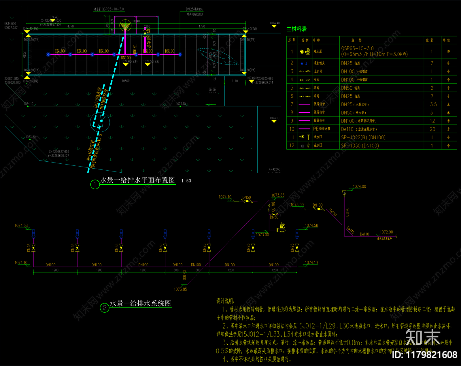 给排水图cad施工图下载【ID:1179821608】