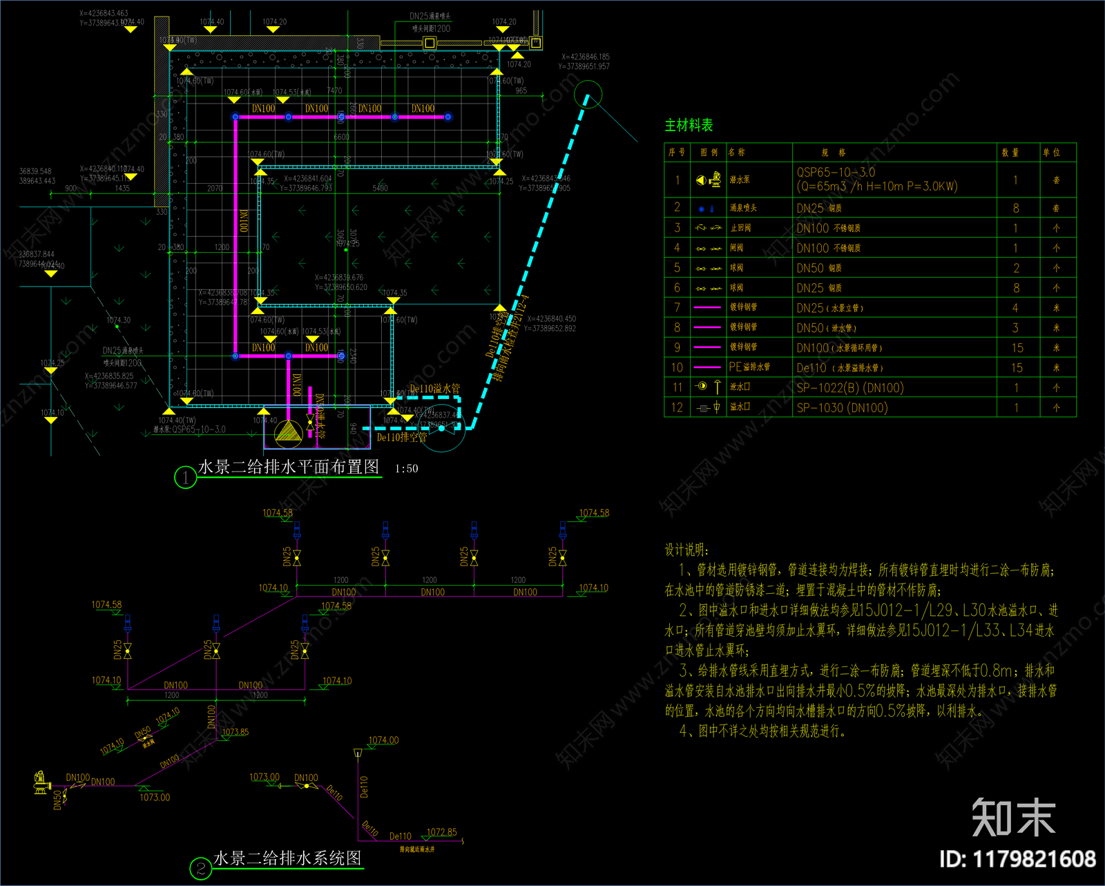 给排水图cad施工图下载【ID:1179821608】