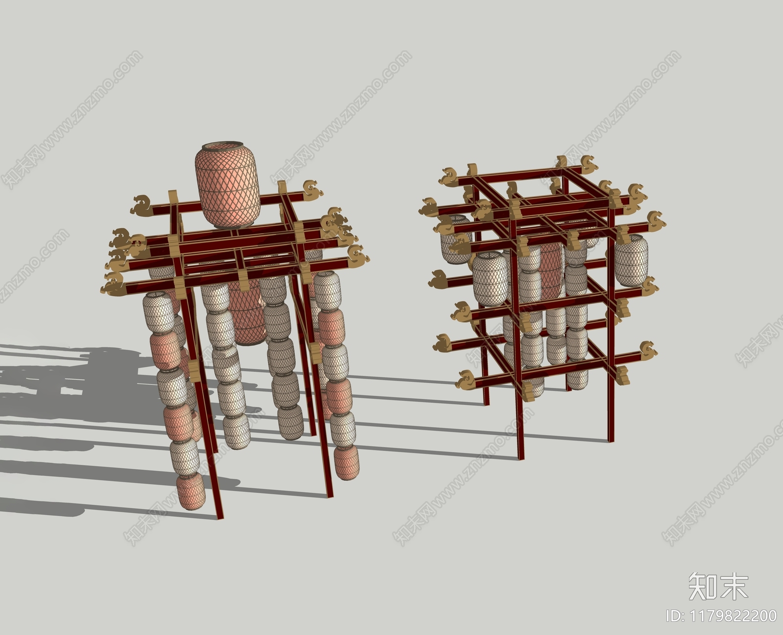 新中式中式美陈SU模型下载【ID:1179822200】