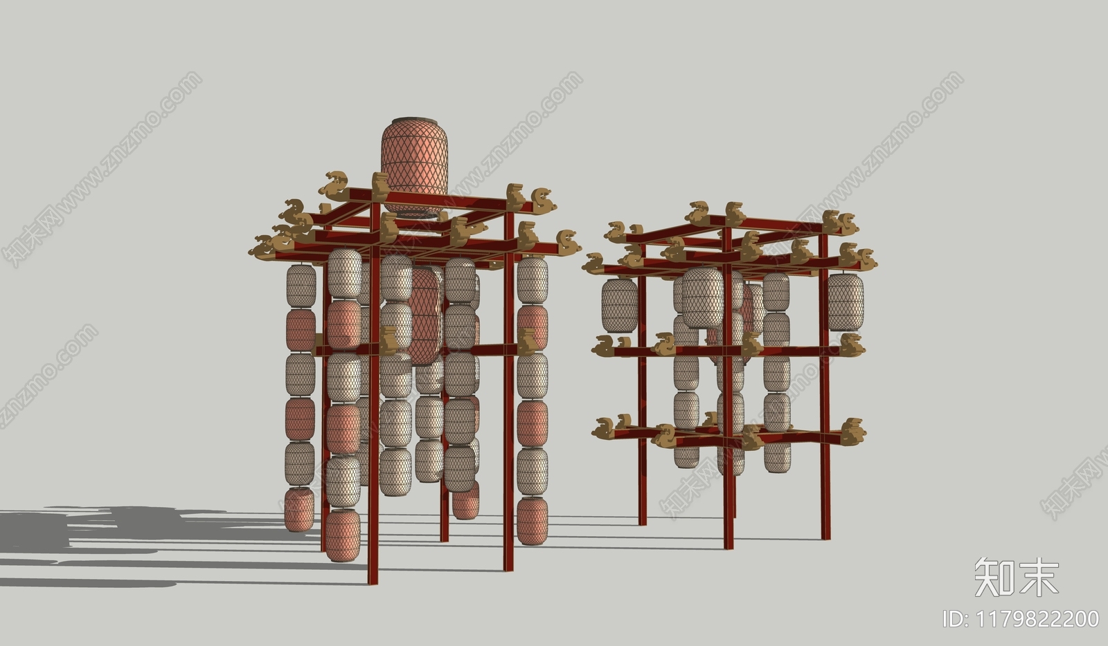 新中式中式美陈SU模型下载【ID:1179822200】