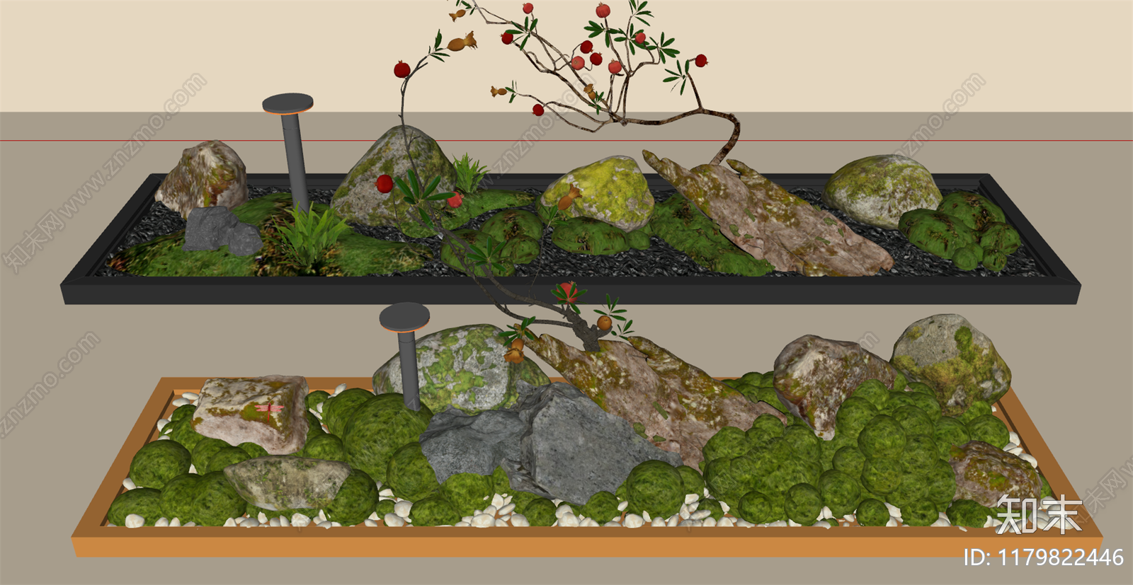 现代室内景观SU模型下载【ID:1179822446】