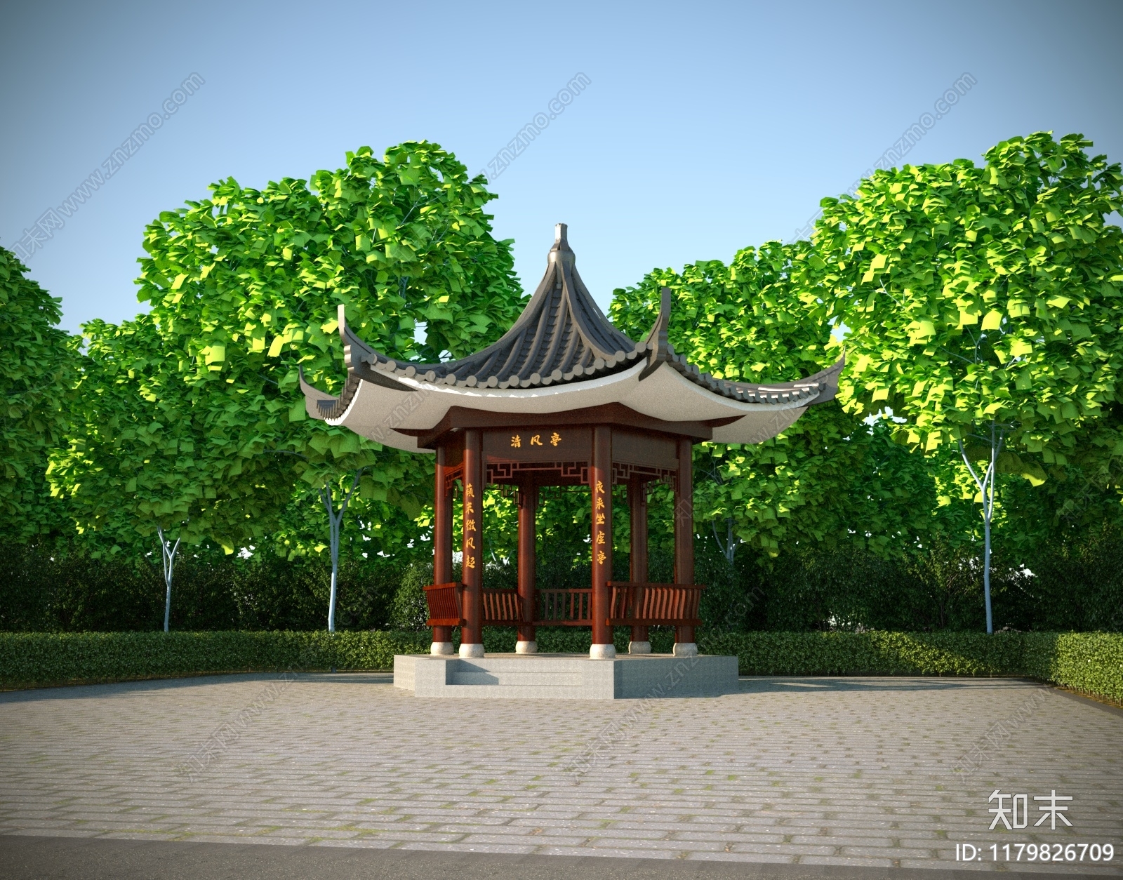 现代新中式公园3D模型下载【ID:1179826709】