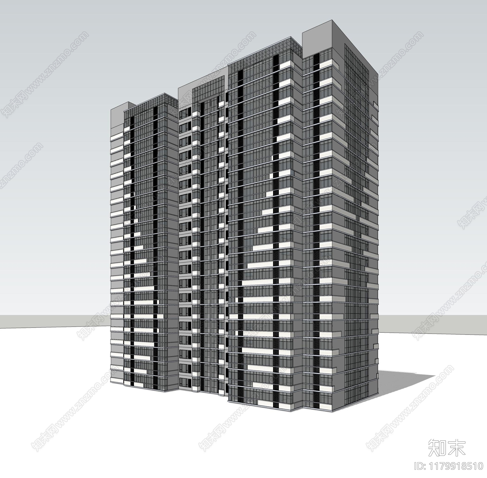 现代极简办公建筑SU模型下载【ID:1179918510】