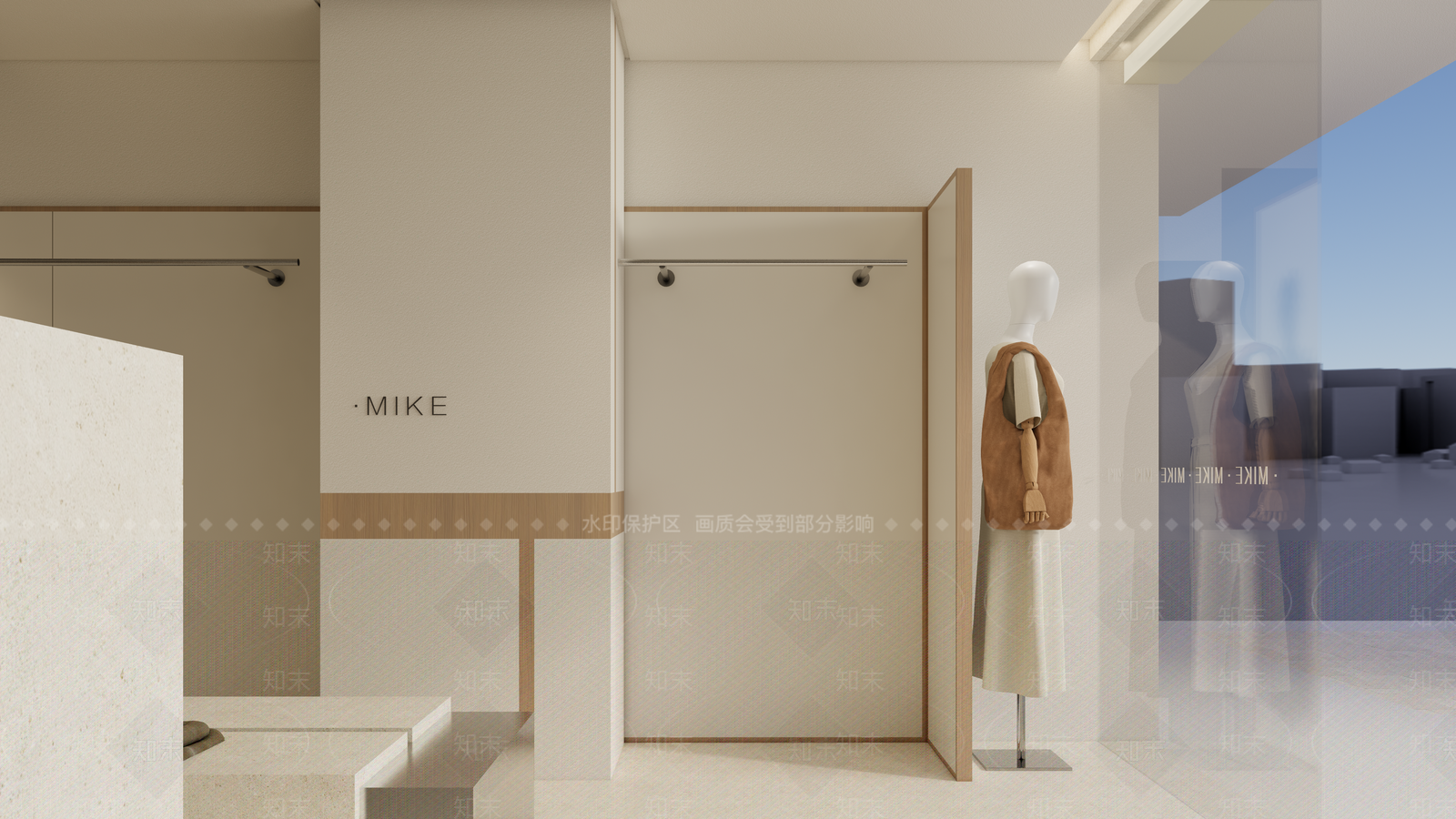 现代极简服装店SU模型下载【ID:1179835271】