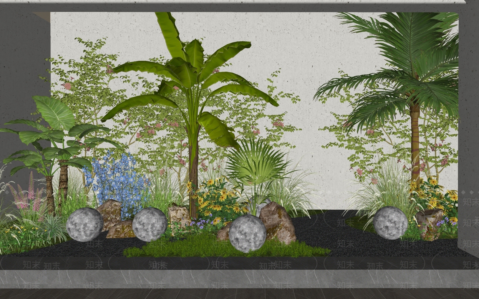 植物组合SU模型下载【ID:1179837089】