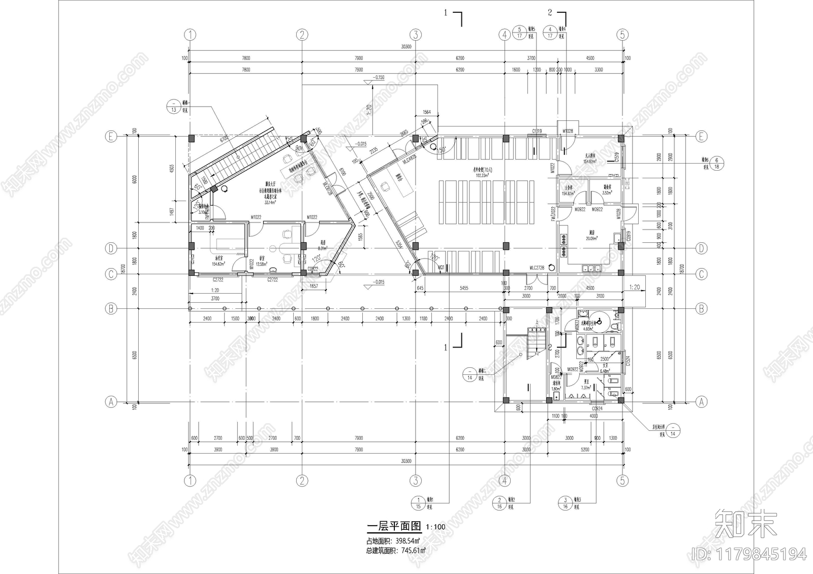 新中式极简其他公共建筑cad施工图下载【ID:1179845194】