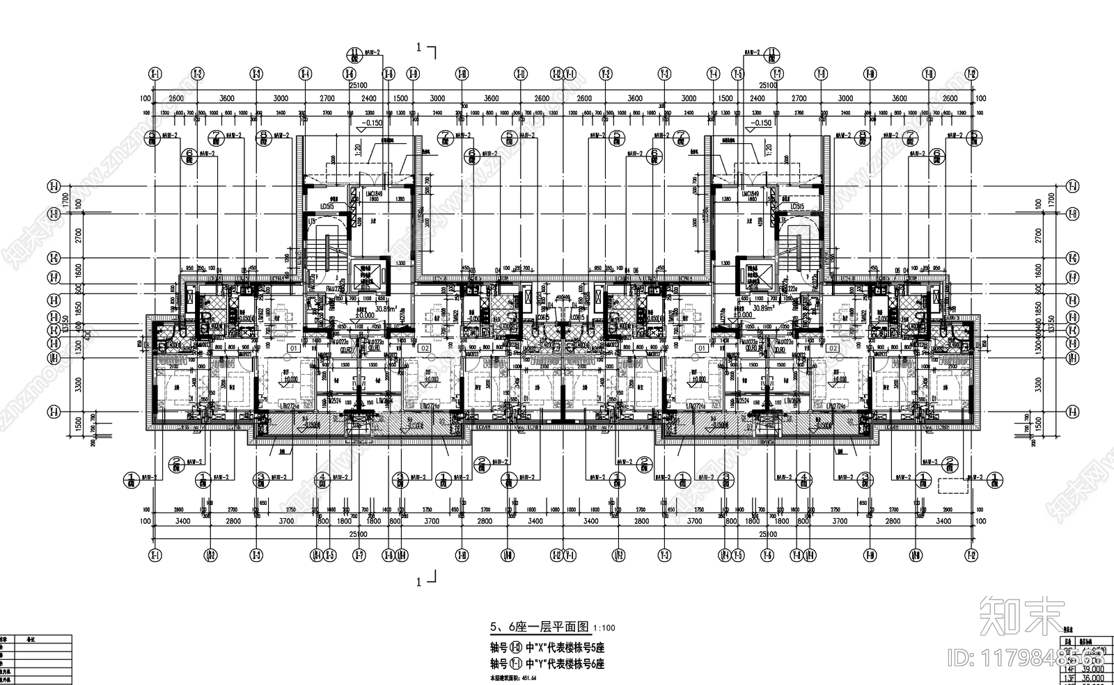 现代简约住宅楼建筑cad施工图下载【ID:1179848563】