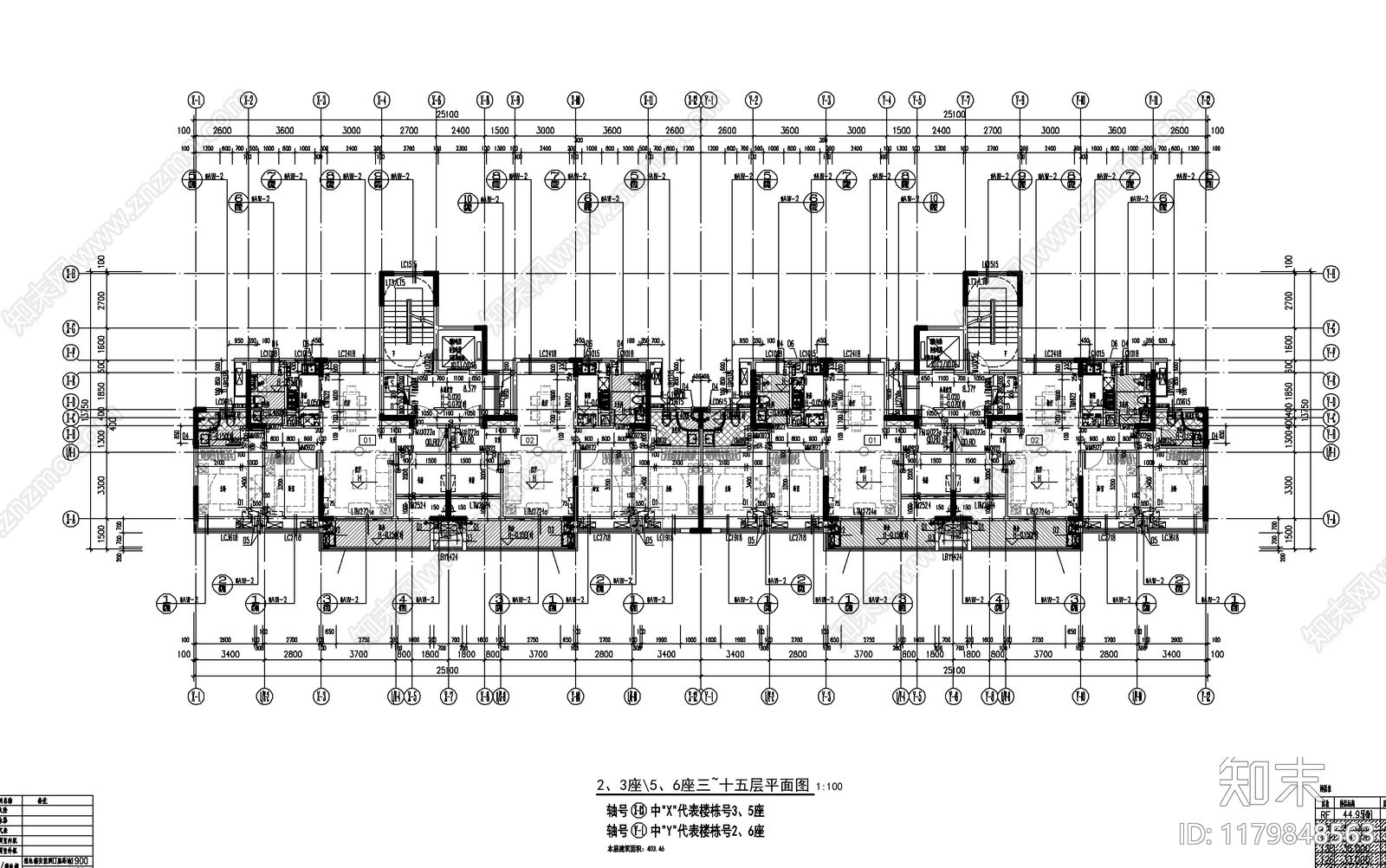 现代简约住宅楼建筑cad施工图下载【ID:1179848563】