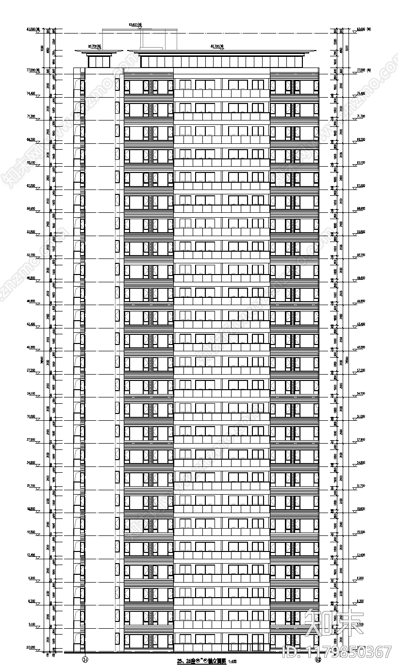 现代简约住宅楼建筑施工图下载【ID:1179850367】