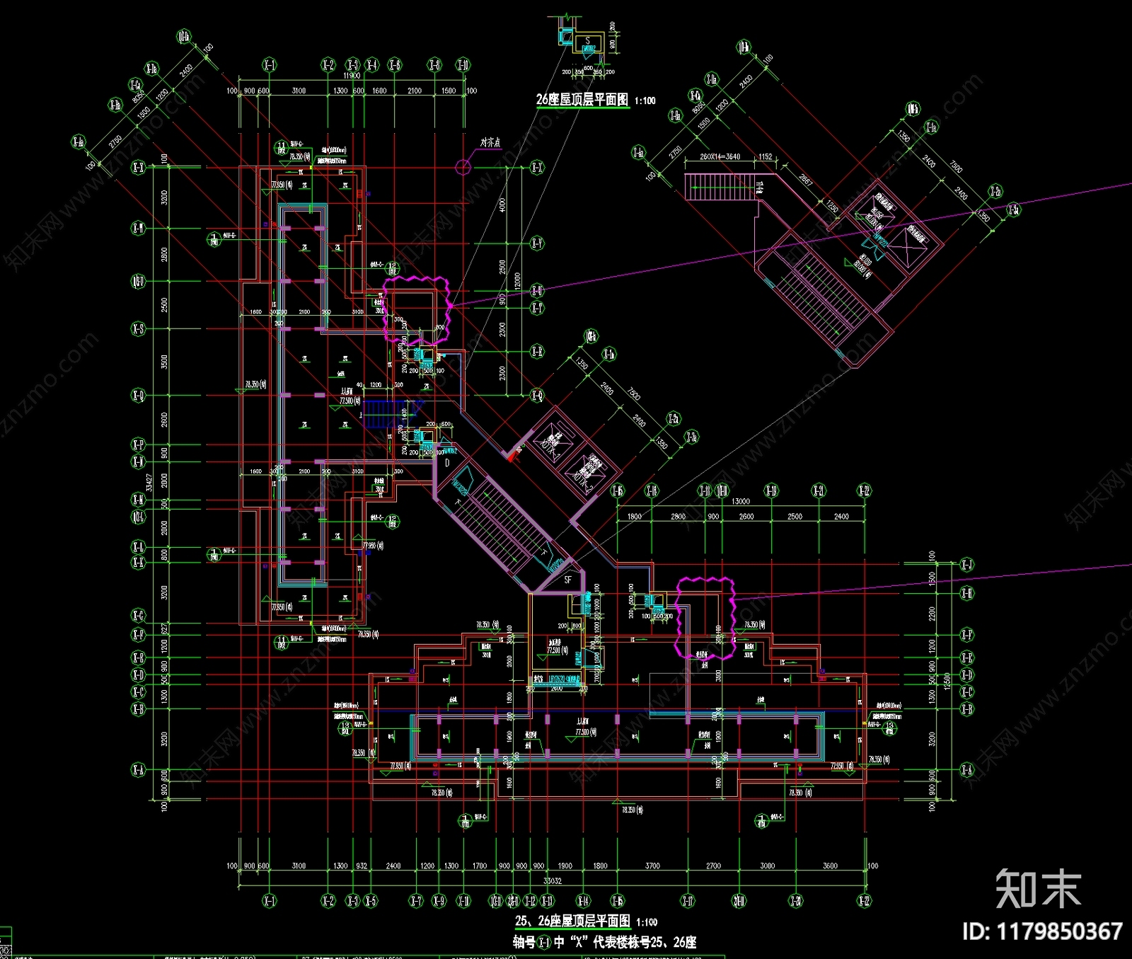 现代简约住宅楼建筑施工图下载【ID:1179850367】