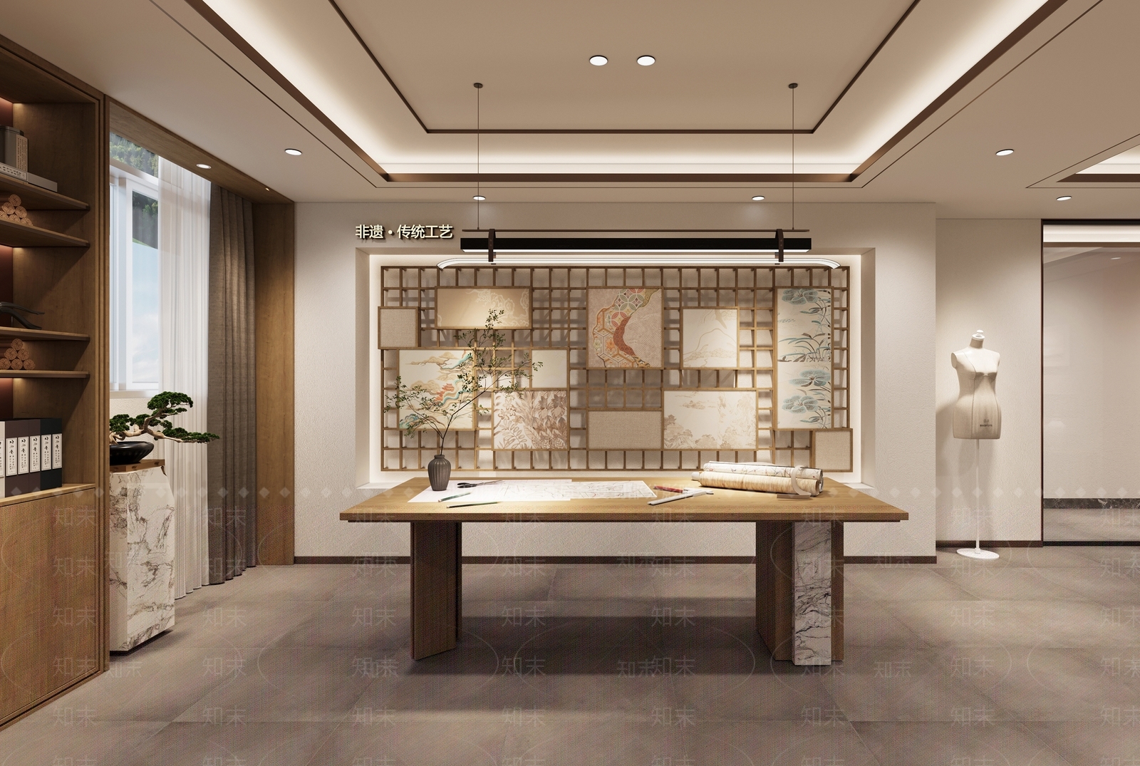 新中式中式其他商业空间3D模型下载【ID:1179855152】