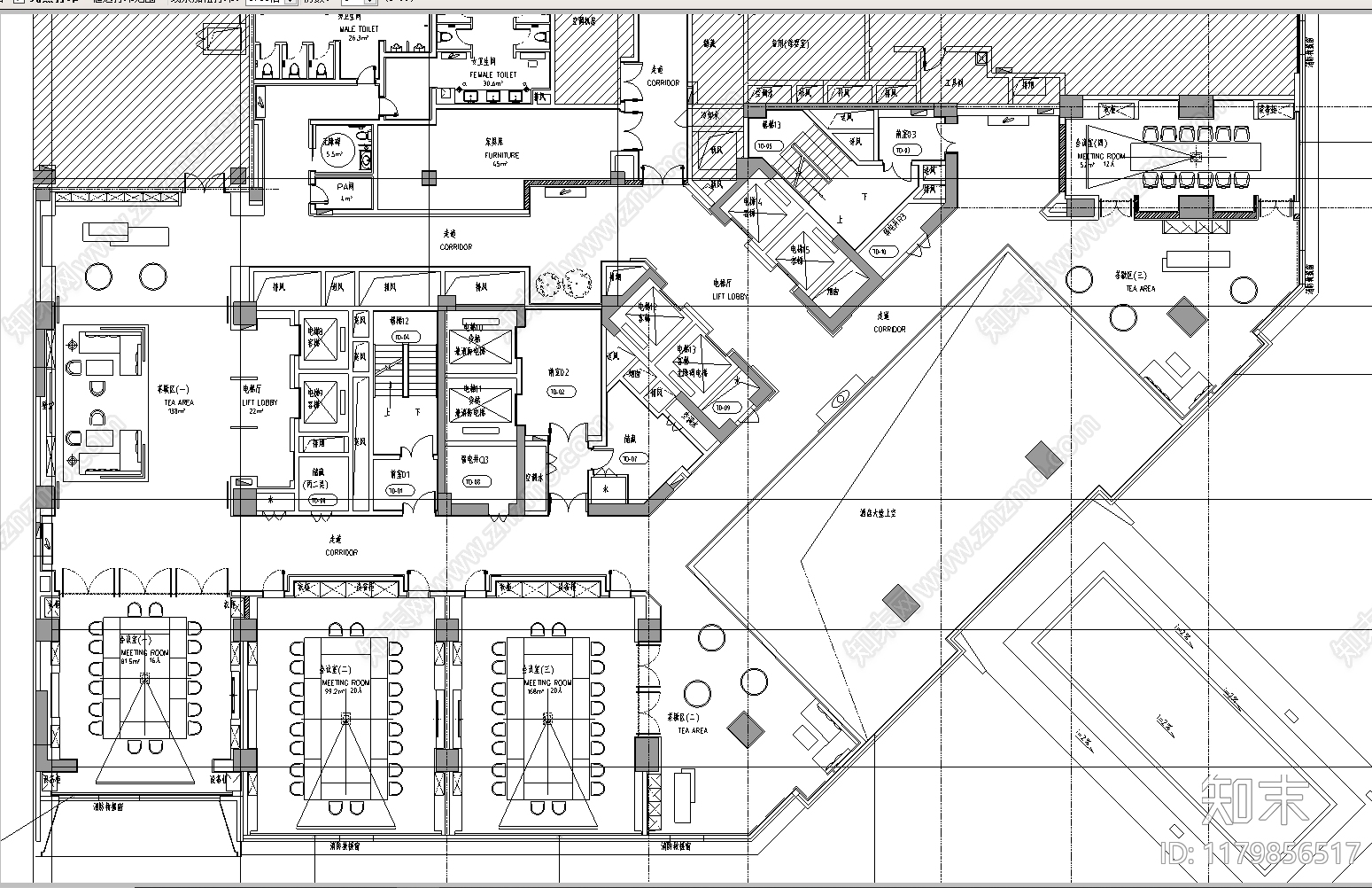 现代会议室cad施工图下载【ID:1179856517】