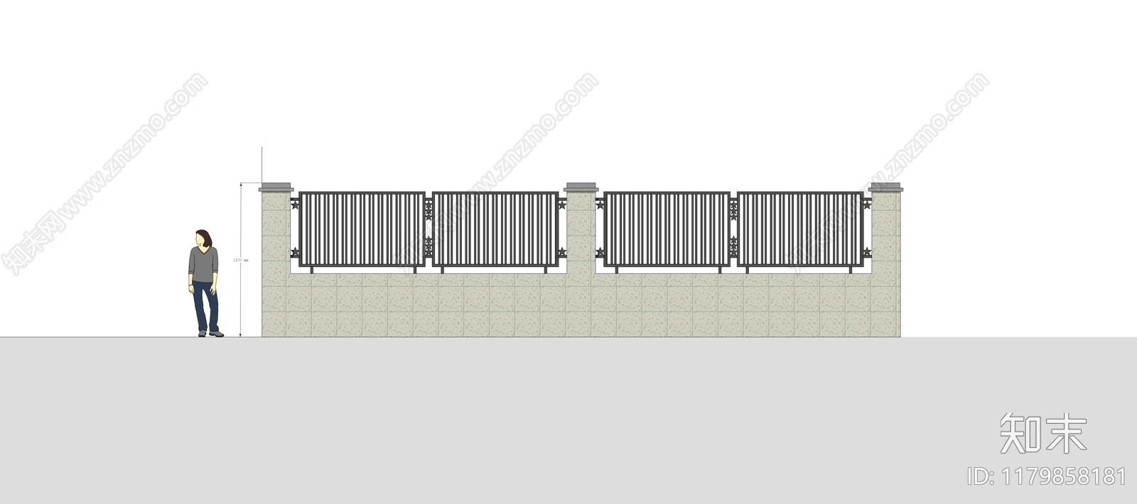 现代新中式围栏护栏SU模型下载【ID:1179858181】