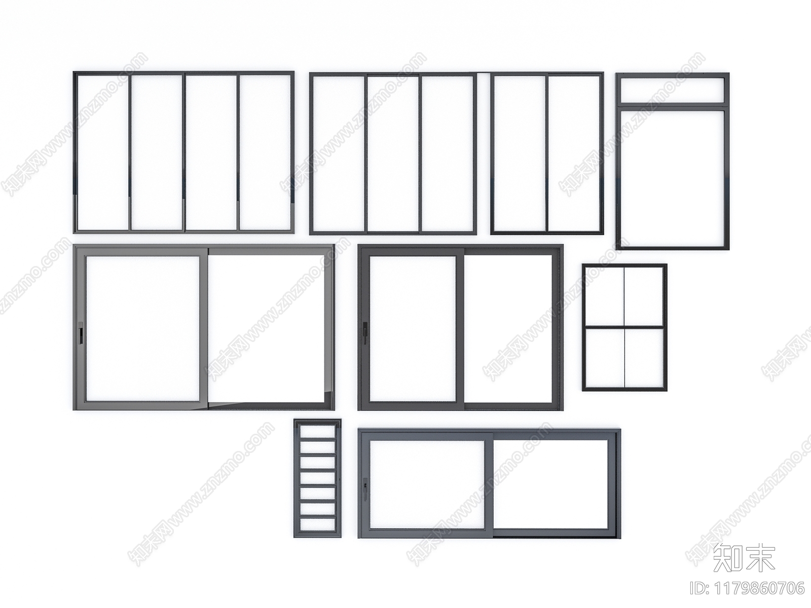 现代新中式窗3D模型下载【ID:1179860706】