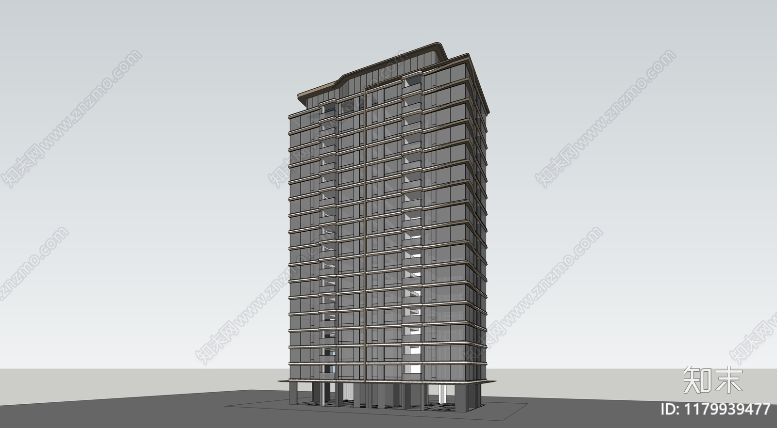 现代轻奢高层住宅SU模型下载【ID:1179939477】