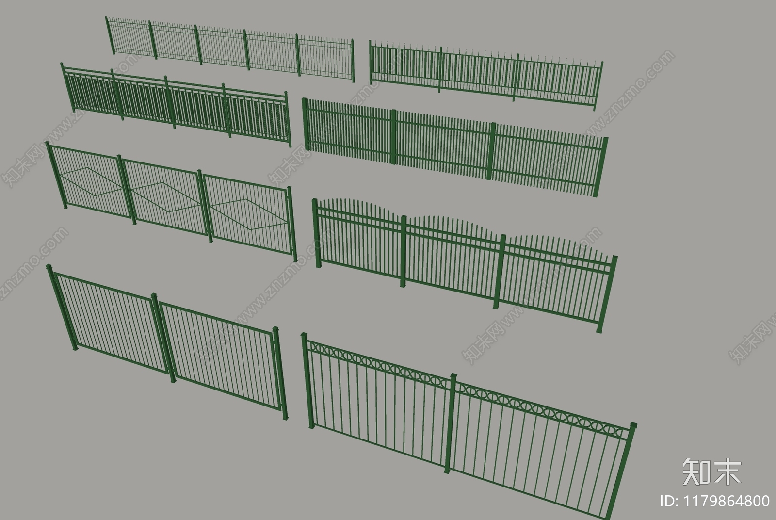 现代围栏护栏SU模型下载【ID:1179864800】