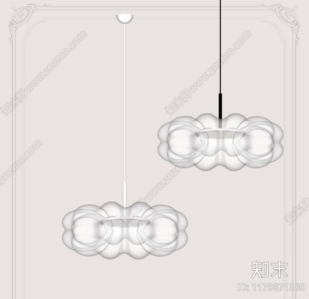 奶油现代吊灯SU模型下载【ID:1179871380】
