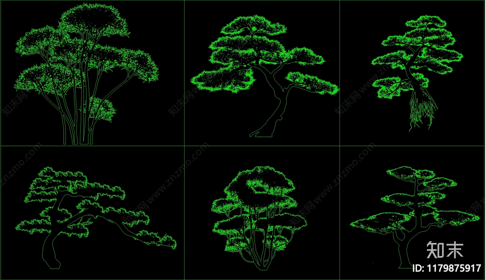 新中式树施工图下载【ID:1179875917】