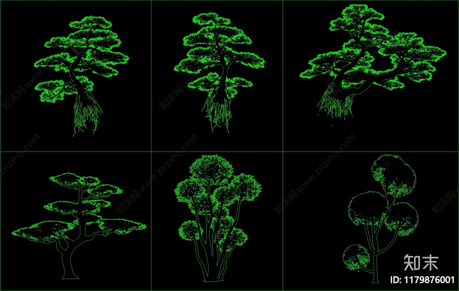 新中式树施工图下载【ID:1179876001】