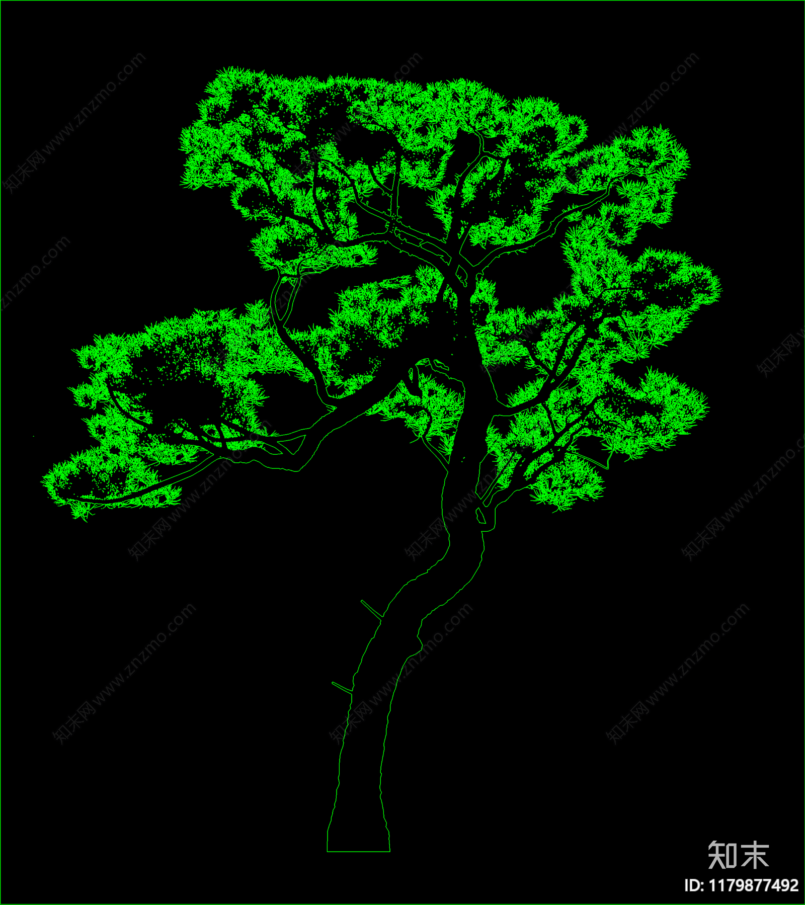 新中式树cad施工图下载【ID:1179877492】