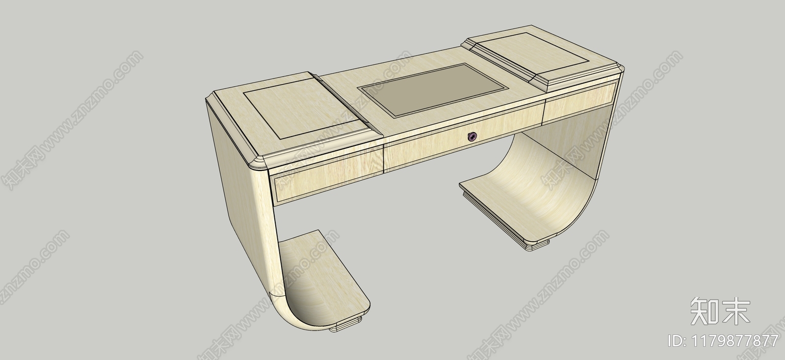 现代美式梳妆台SU模型下载【ID:1179877877】