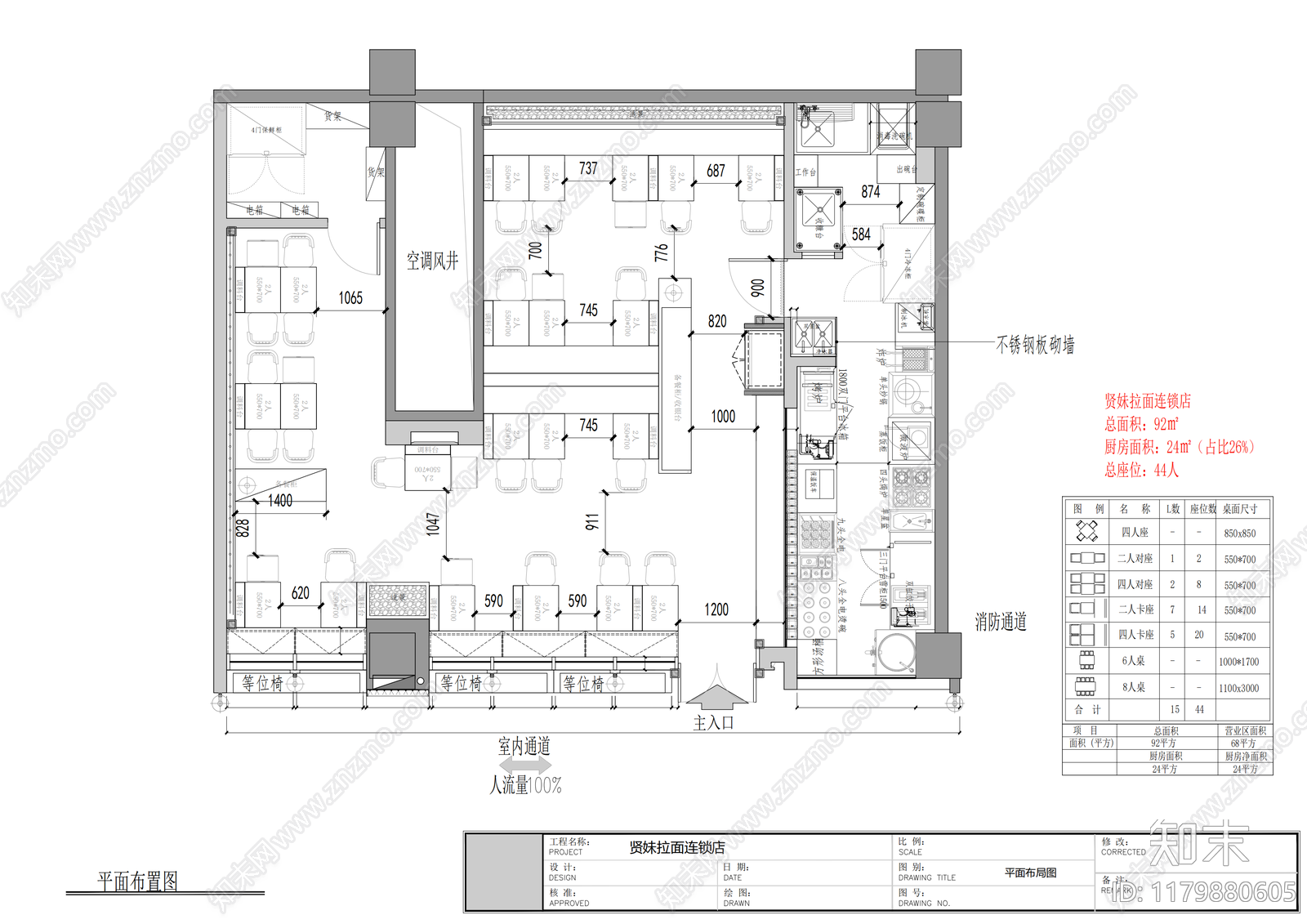 现代中餐厅cad施工图下载【ID:1179880605】
