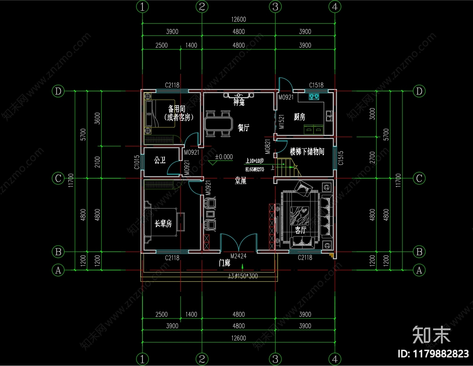 现代别墅建筑cad施工图下载【ID:1179882823】