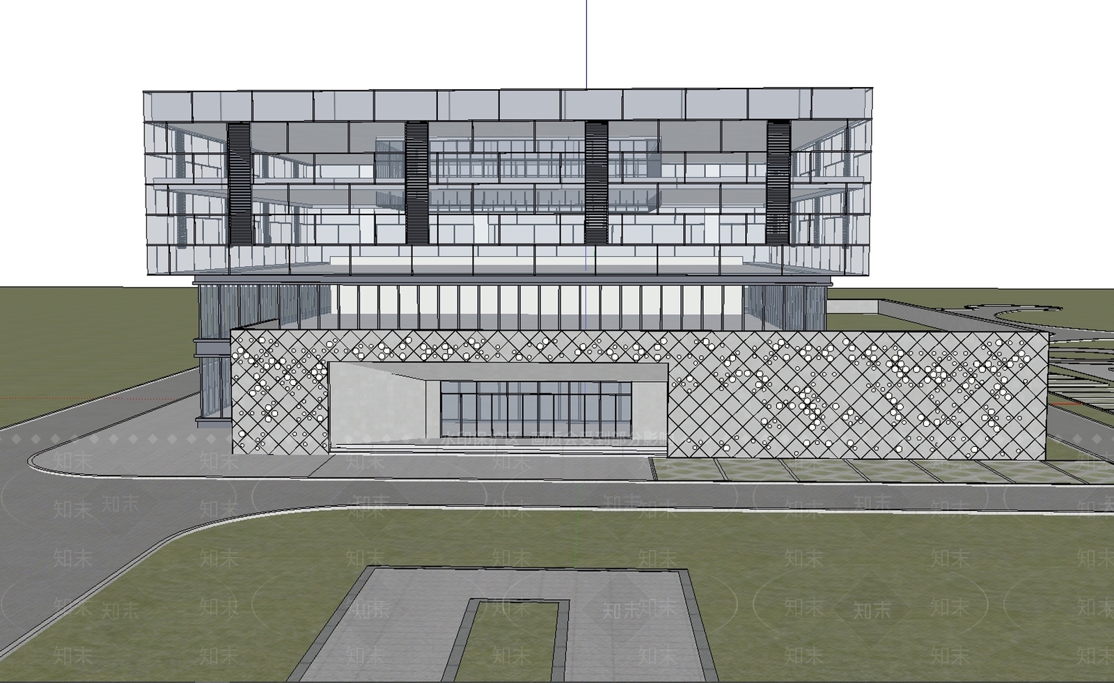 现代风格建筑SU模型下载【ID:1179884164】