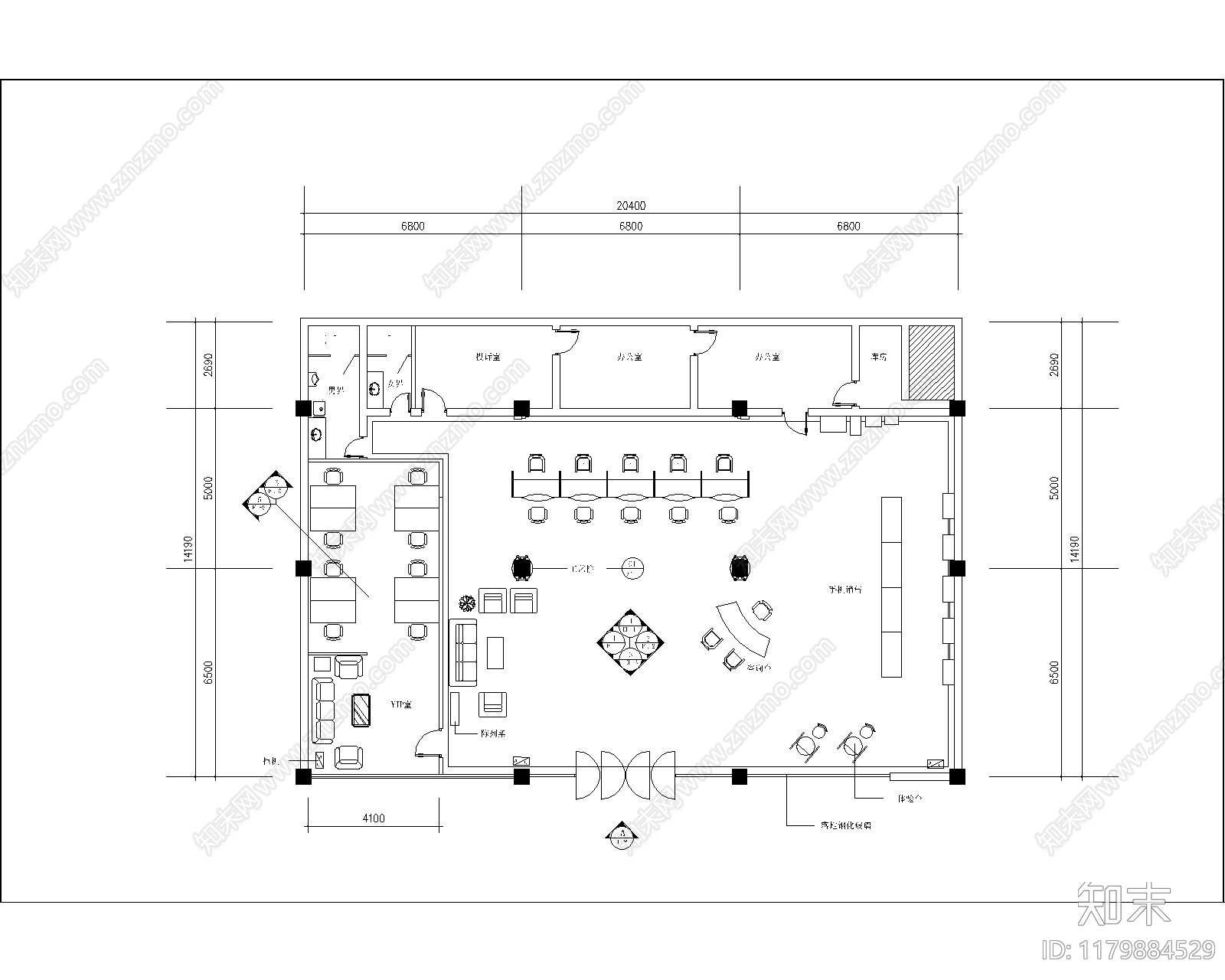 现代其他商业空间cad施工图下载【ID:1179884529】