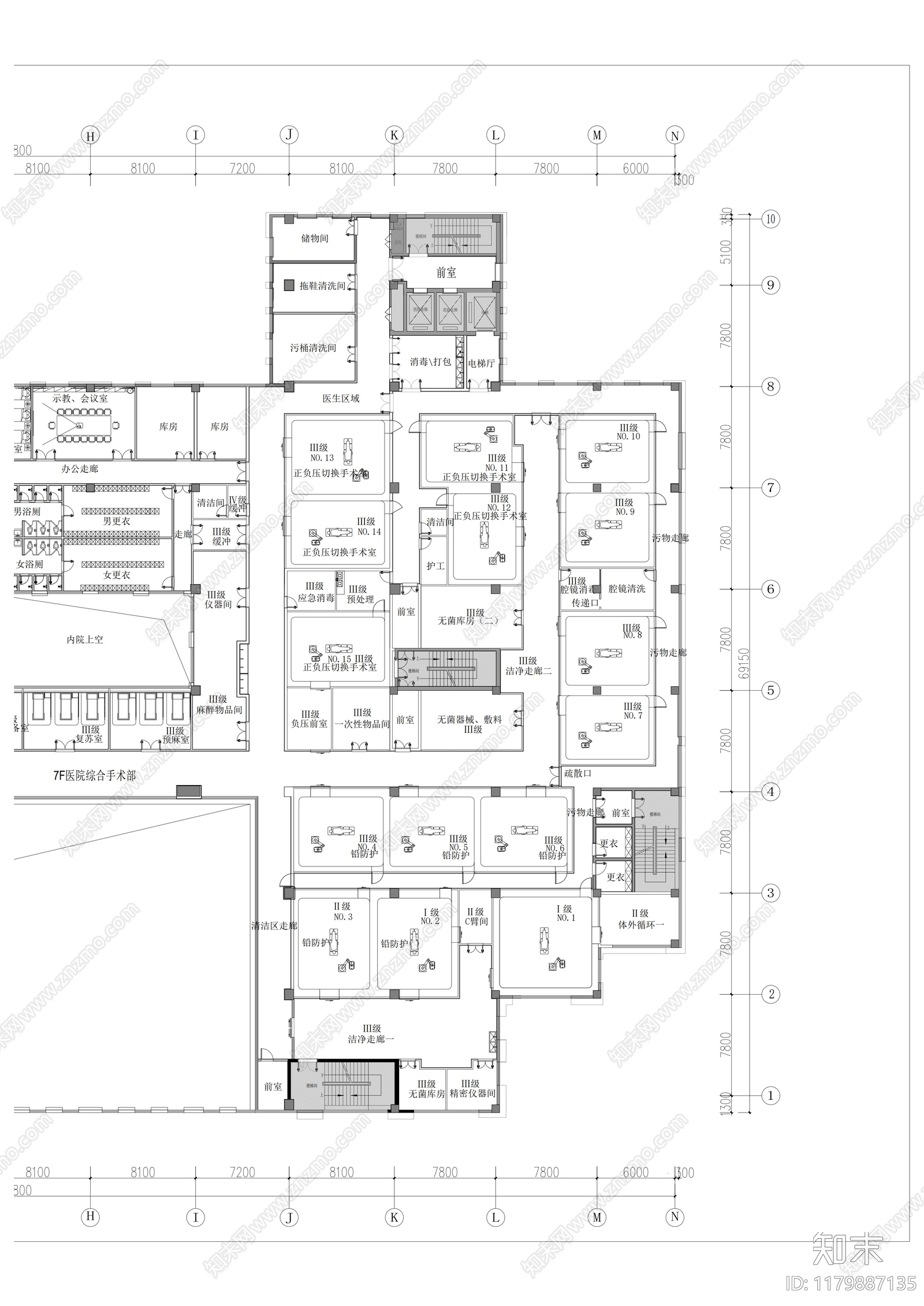 现代医院cad施工图下载【ID:1179887135】