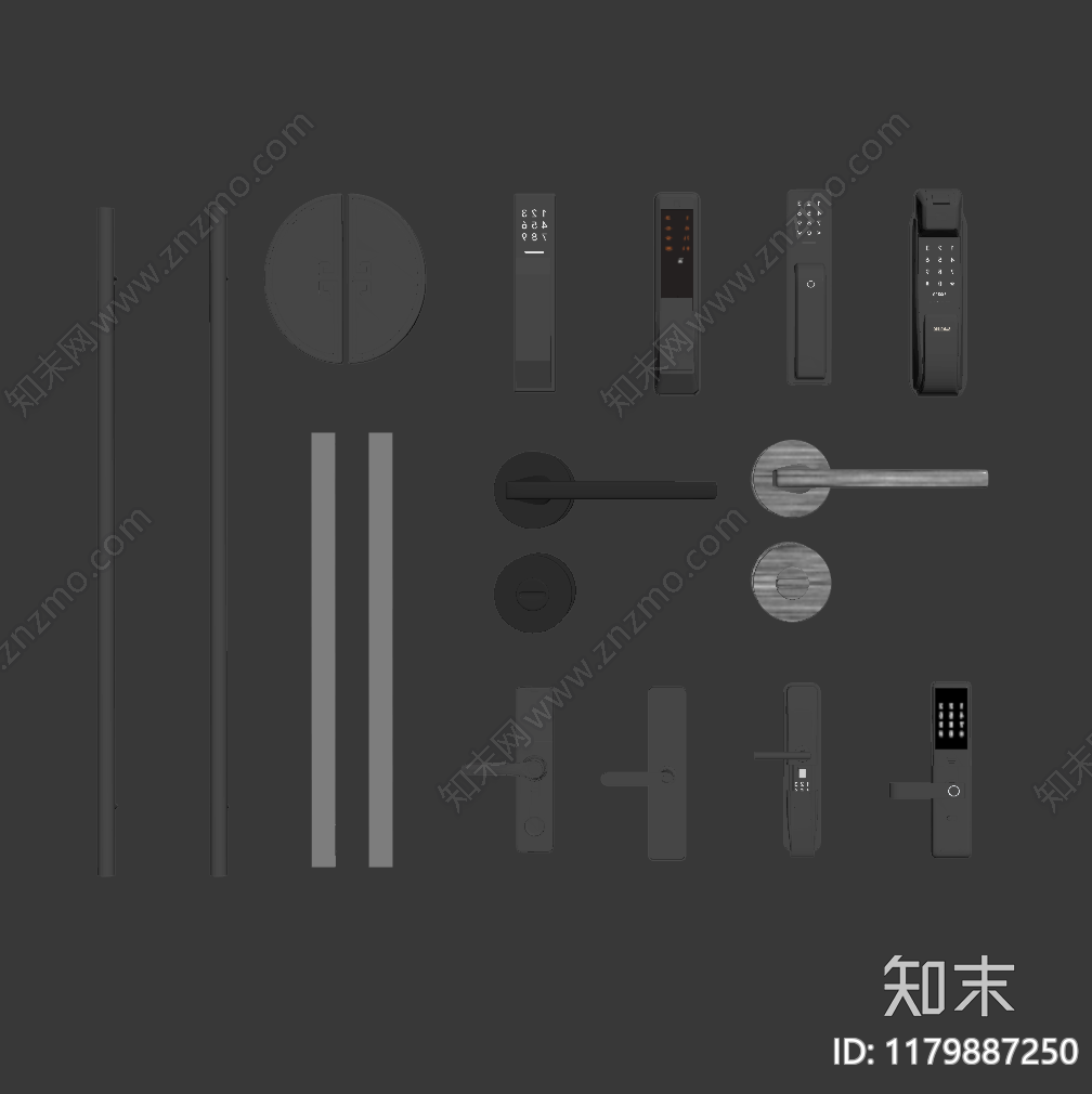 现代门把手SU模型下载【ID:1179887250】