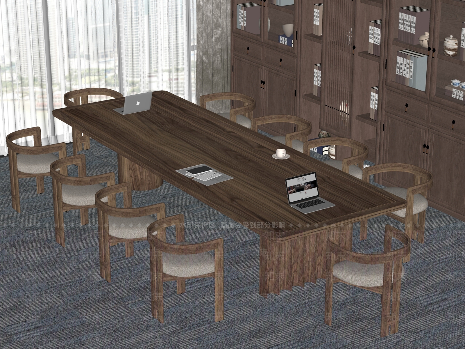 新中式会议室SU模型下载【ID:1179890386】