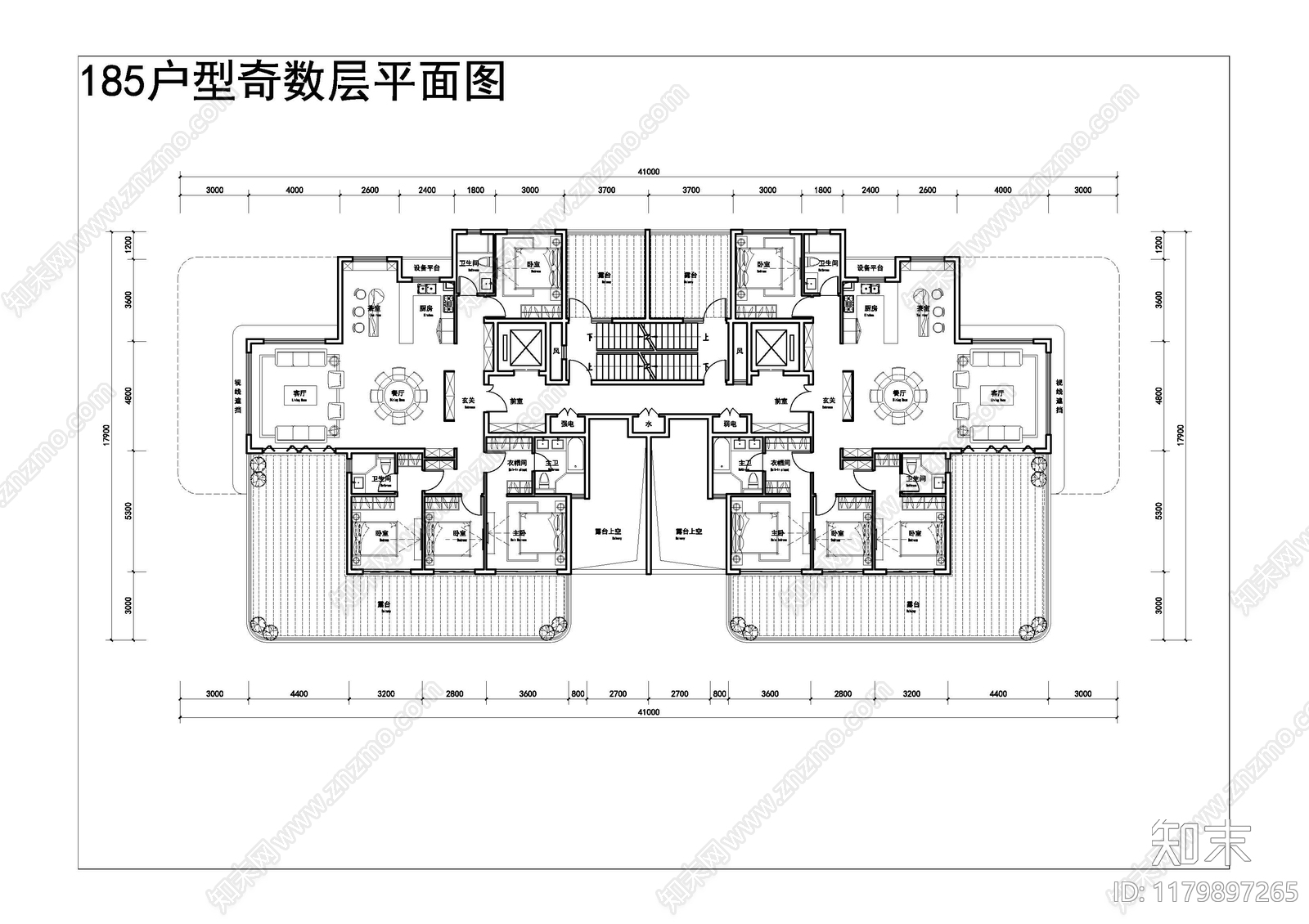 现代住宅楼建筑施工图下载【ID:1179897265】