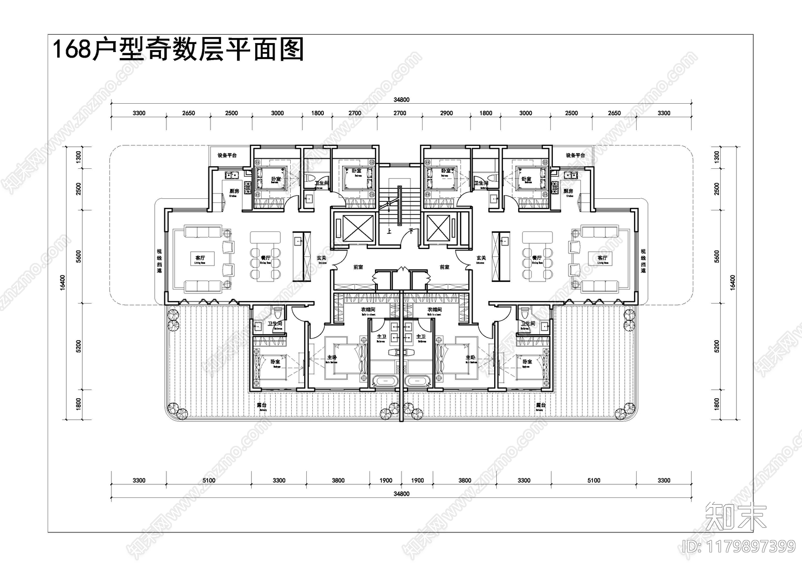 现代住宅楼建筑cad施工图下载【ID:1179897399】