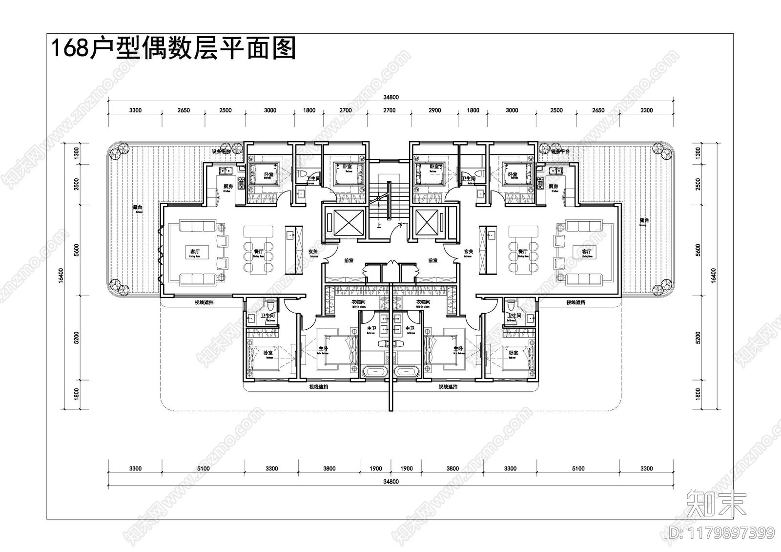 现代住宅楼建筑cad施工图下载【ID:1179897399】