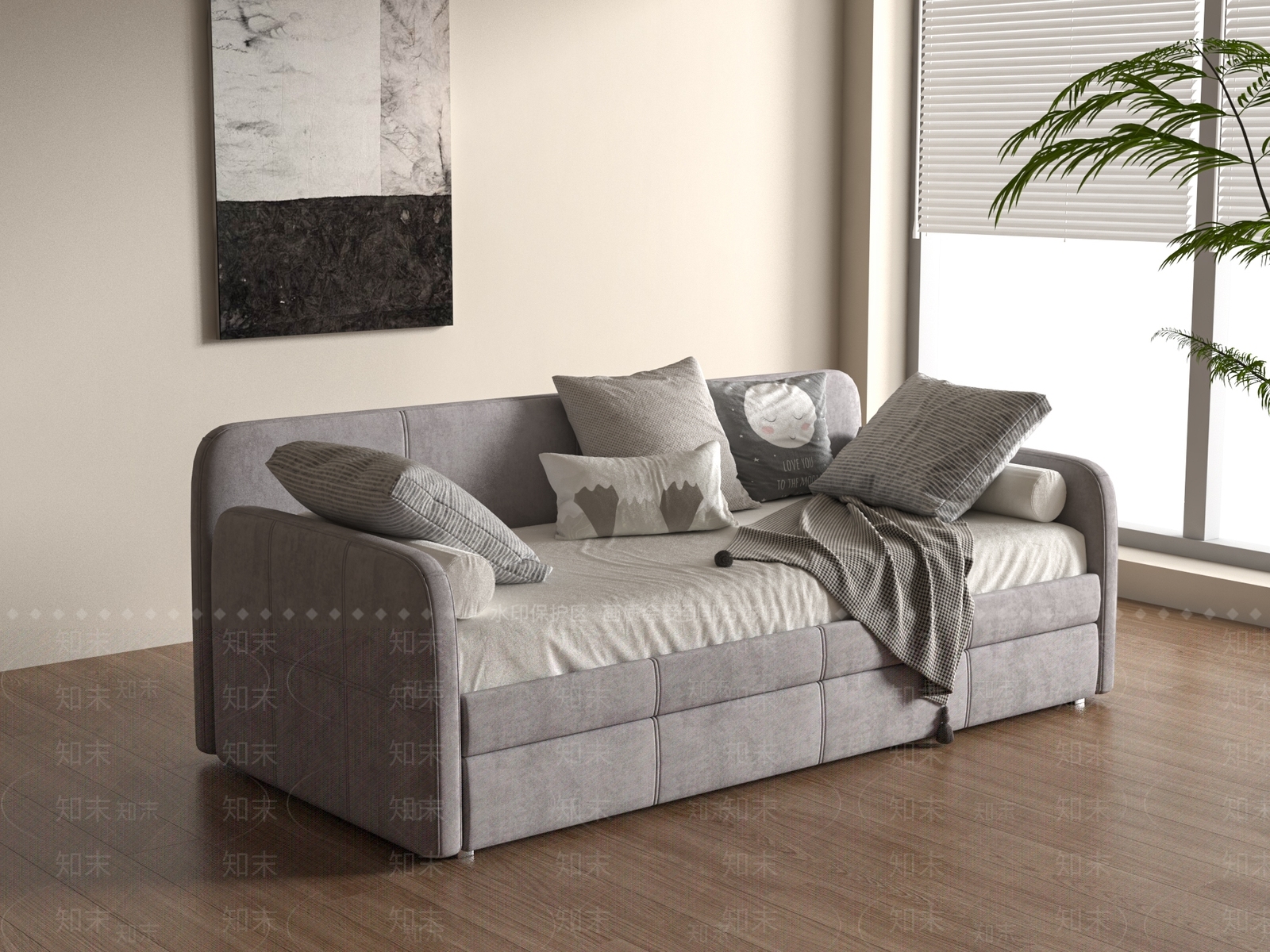 现代沙发床3D模型下载【ID:1179899980】