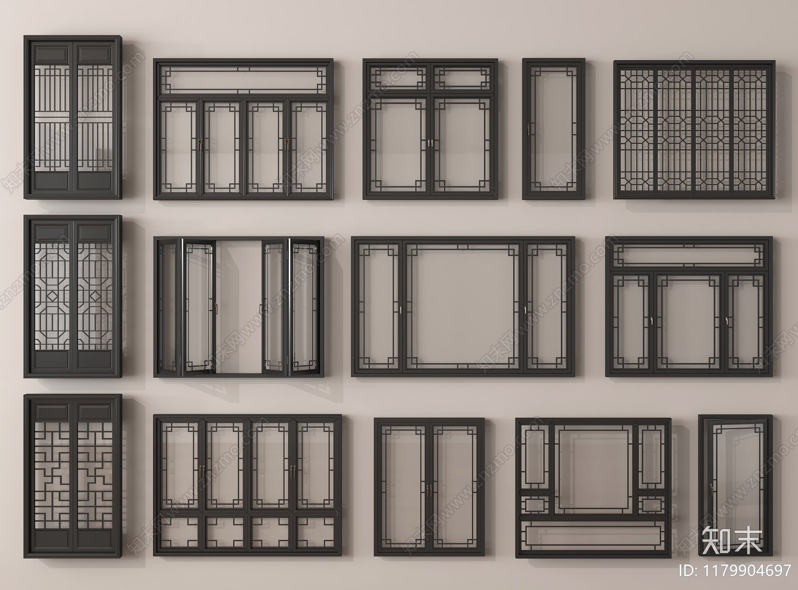 新中式窗3D模型下载【ID:1179904697】