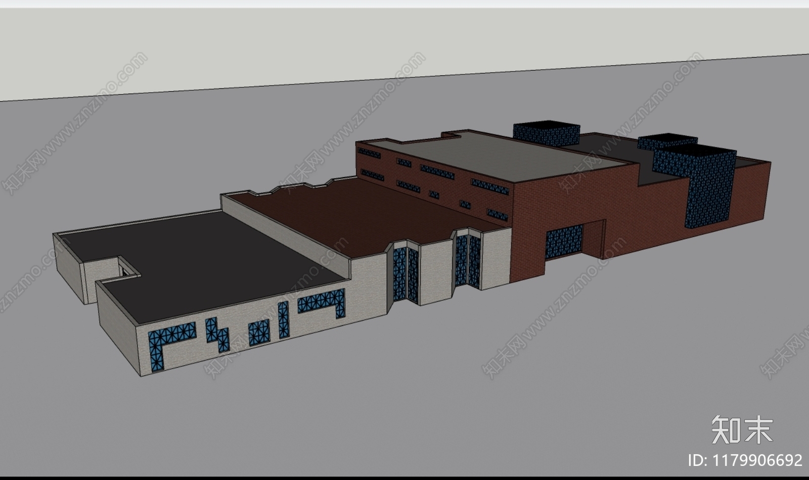 现代工业学校建筑SU模型下载【ID:1179906692】