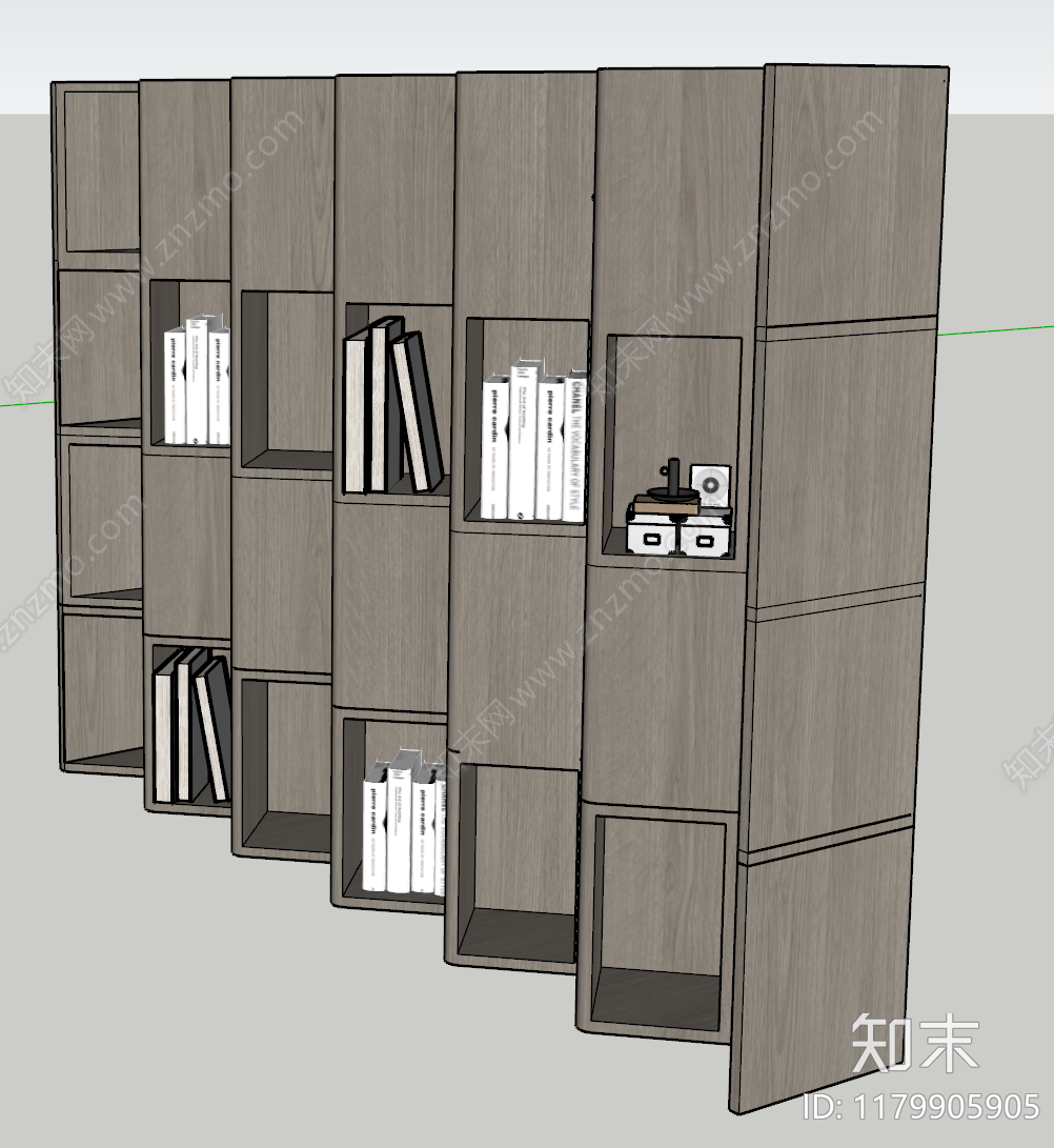 轻奢侘寂书柜SU模型下载【ID:1179905905】