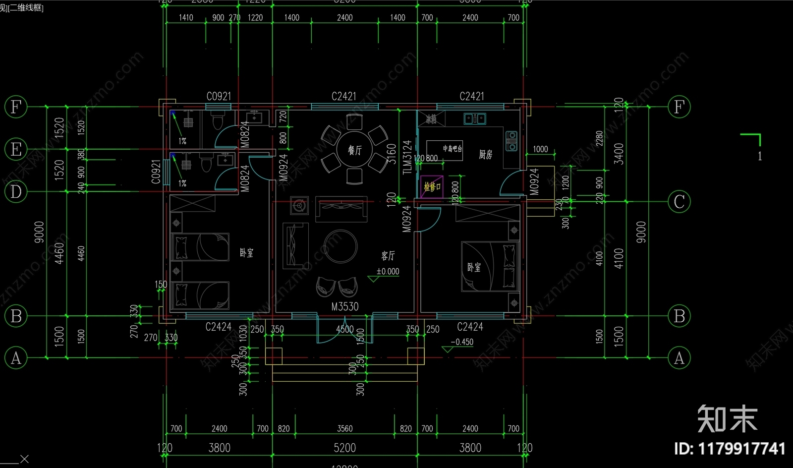 现代别墅建筑施工图下载【ID:1179917741】