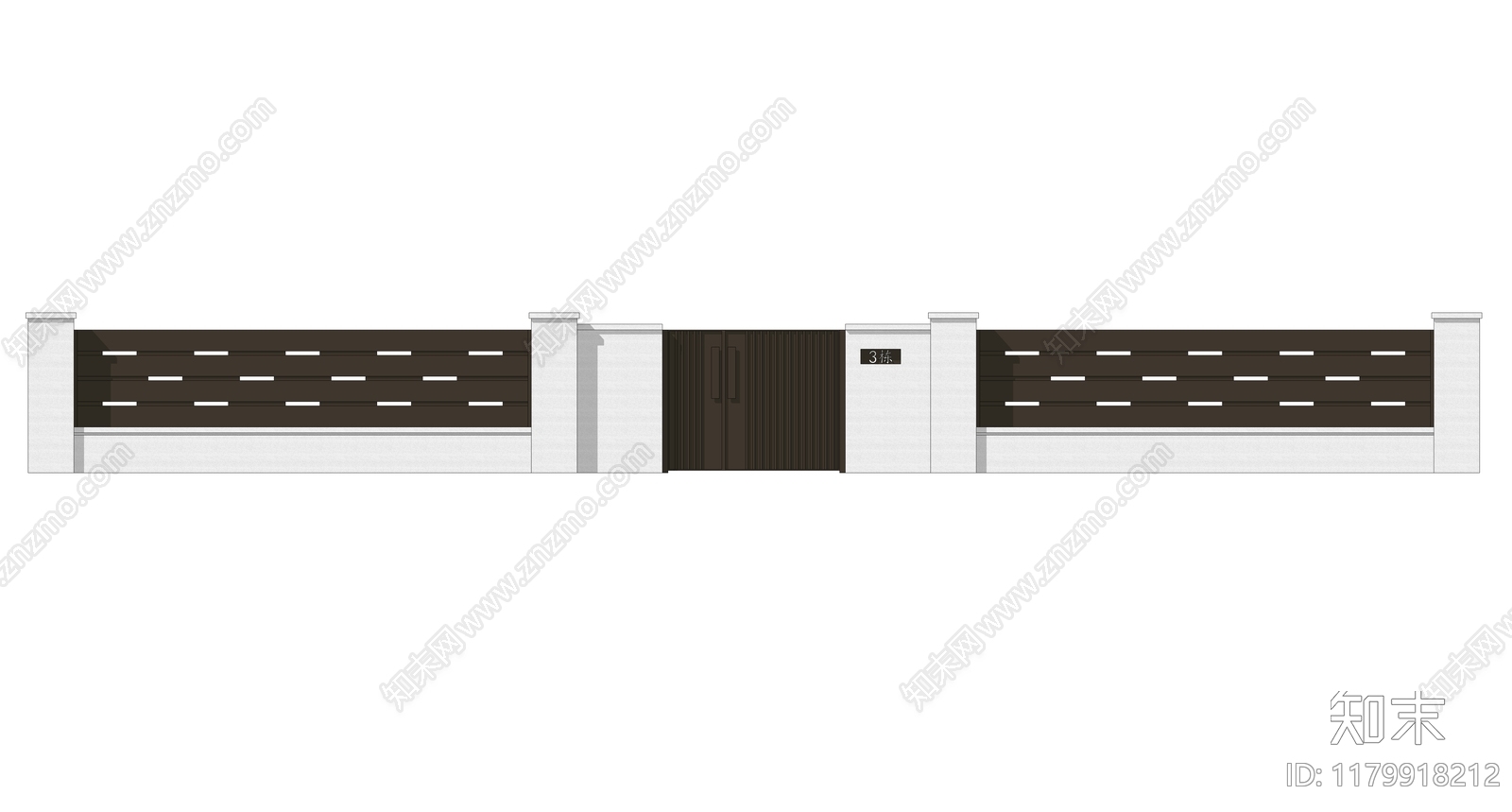 现代简约围墙SU模型下载【ID:1179918212】