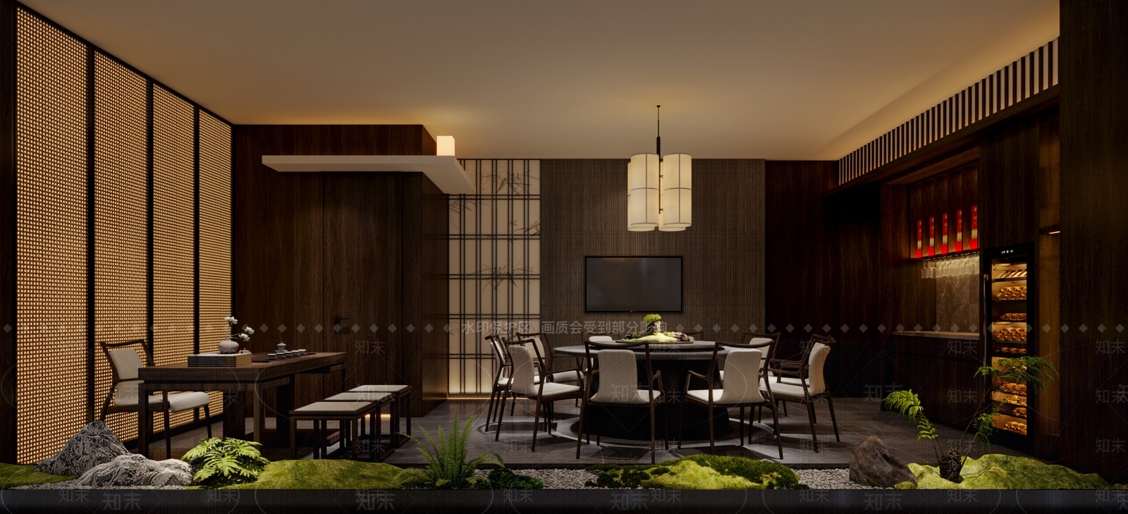 新中式包厢3D模型下载【ID:1179922370】