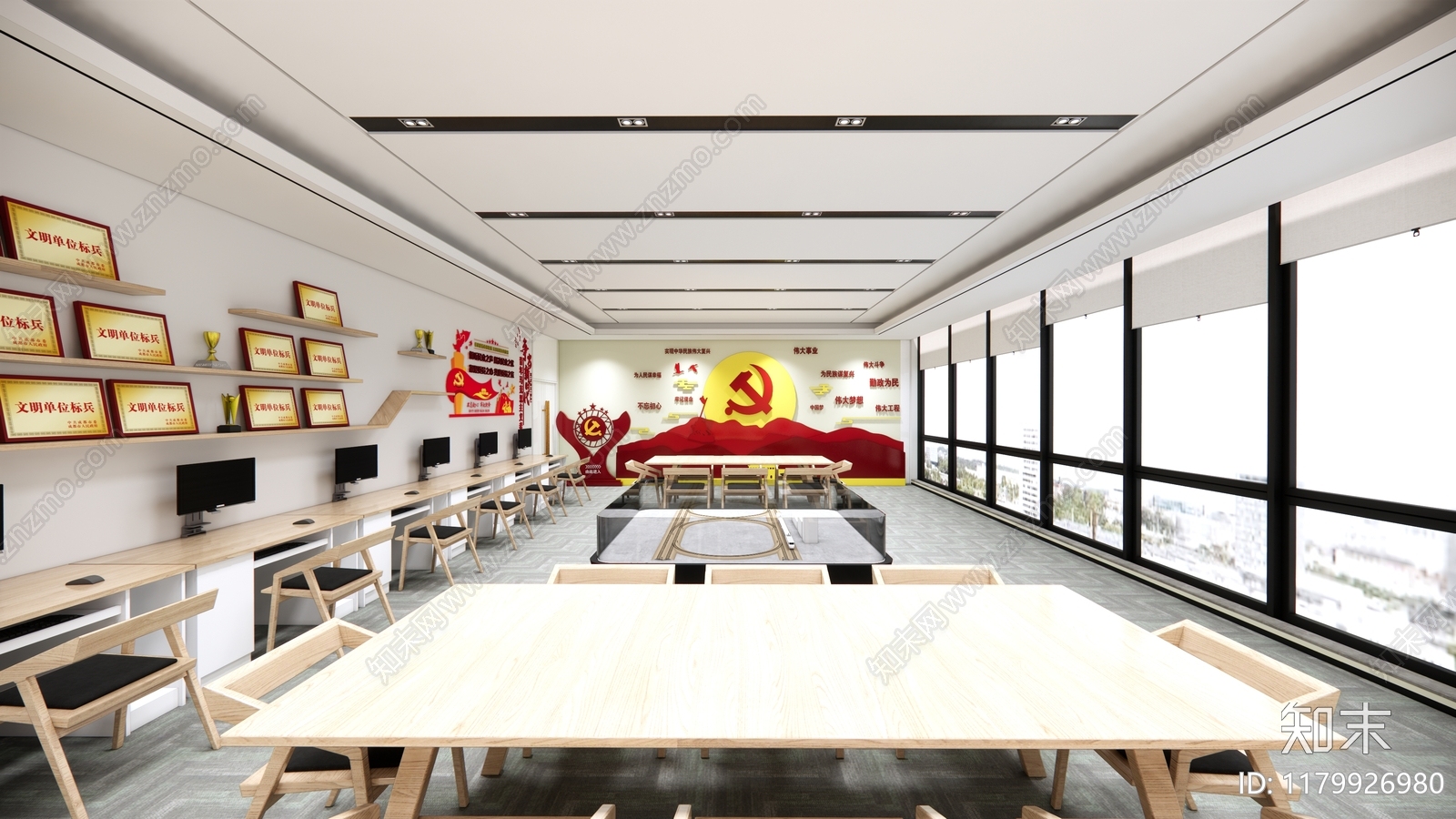 现代党建室SU模型下载【ID:1179926980】