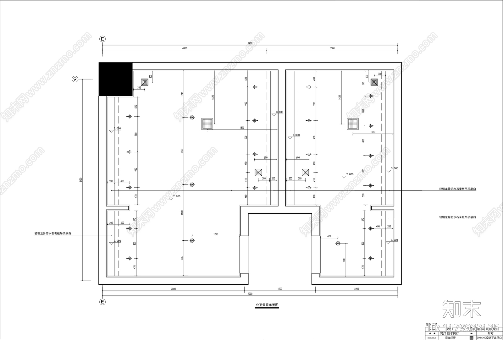 现代公共卫生间cad施工图下载【ID:1179933135】