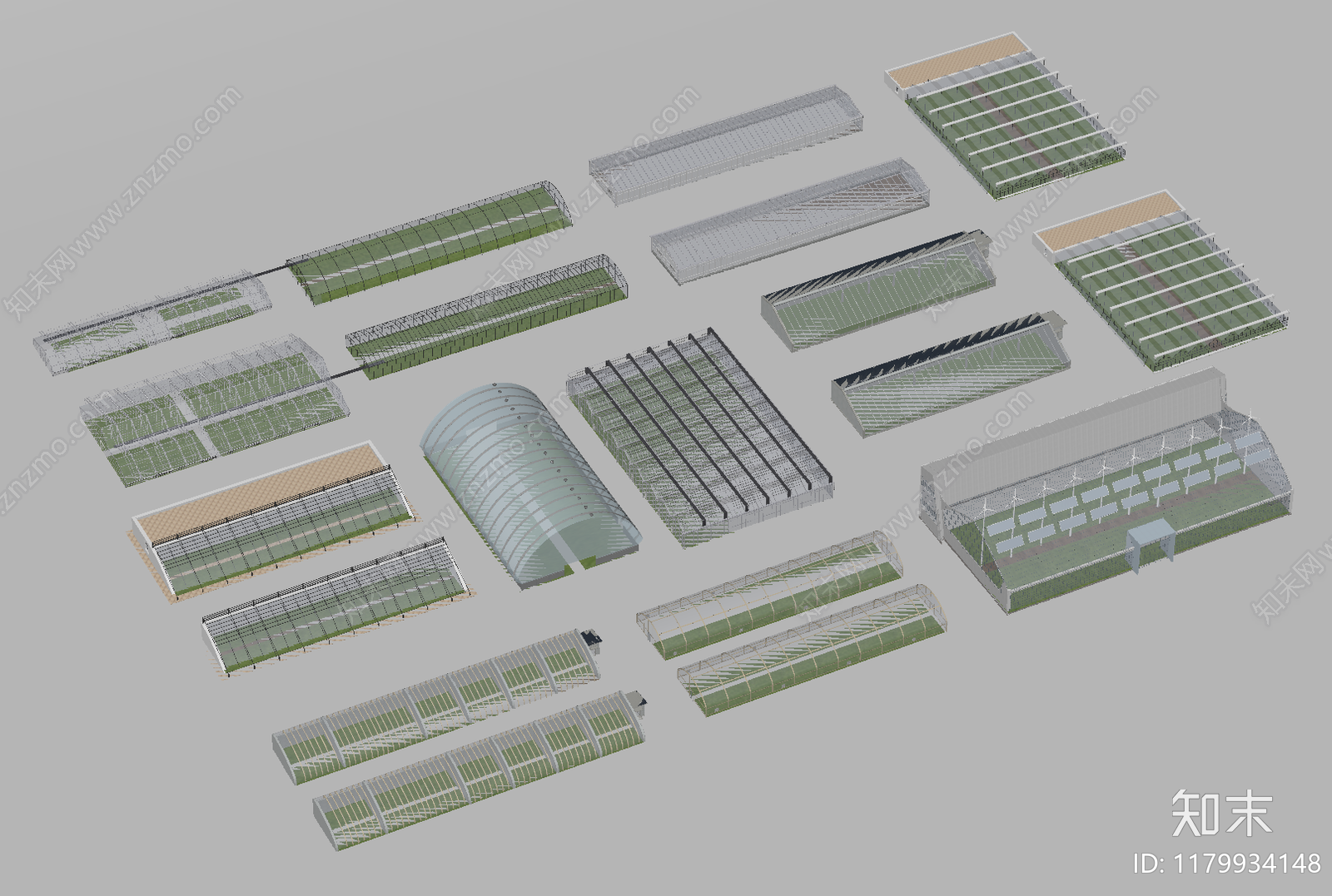 现代大棚SU模型下载【ID:1179934148】