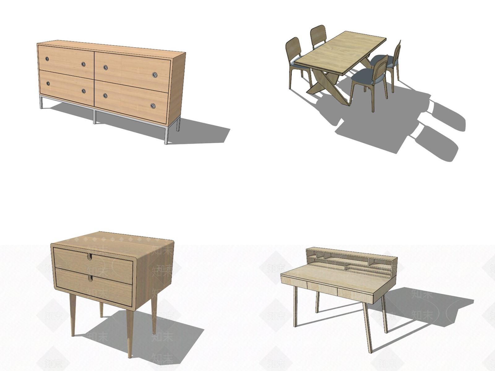 欧式双人沙发SU模型下载【ID:1179934556】