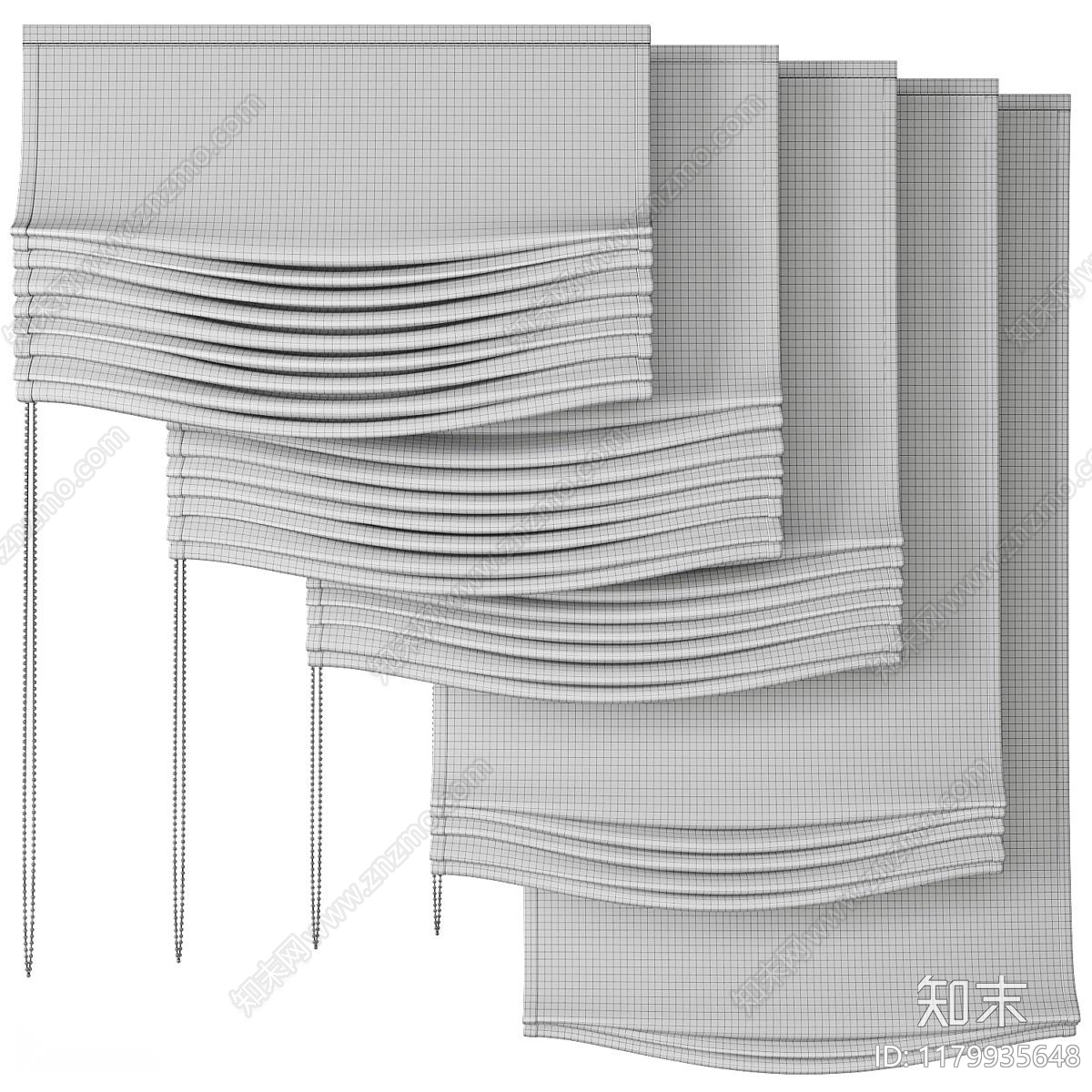 新中式原木通用窗帘3D模型下载【ID:1179935648】