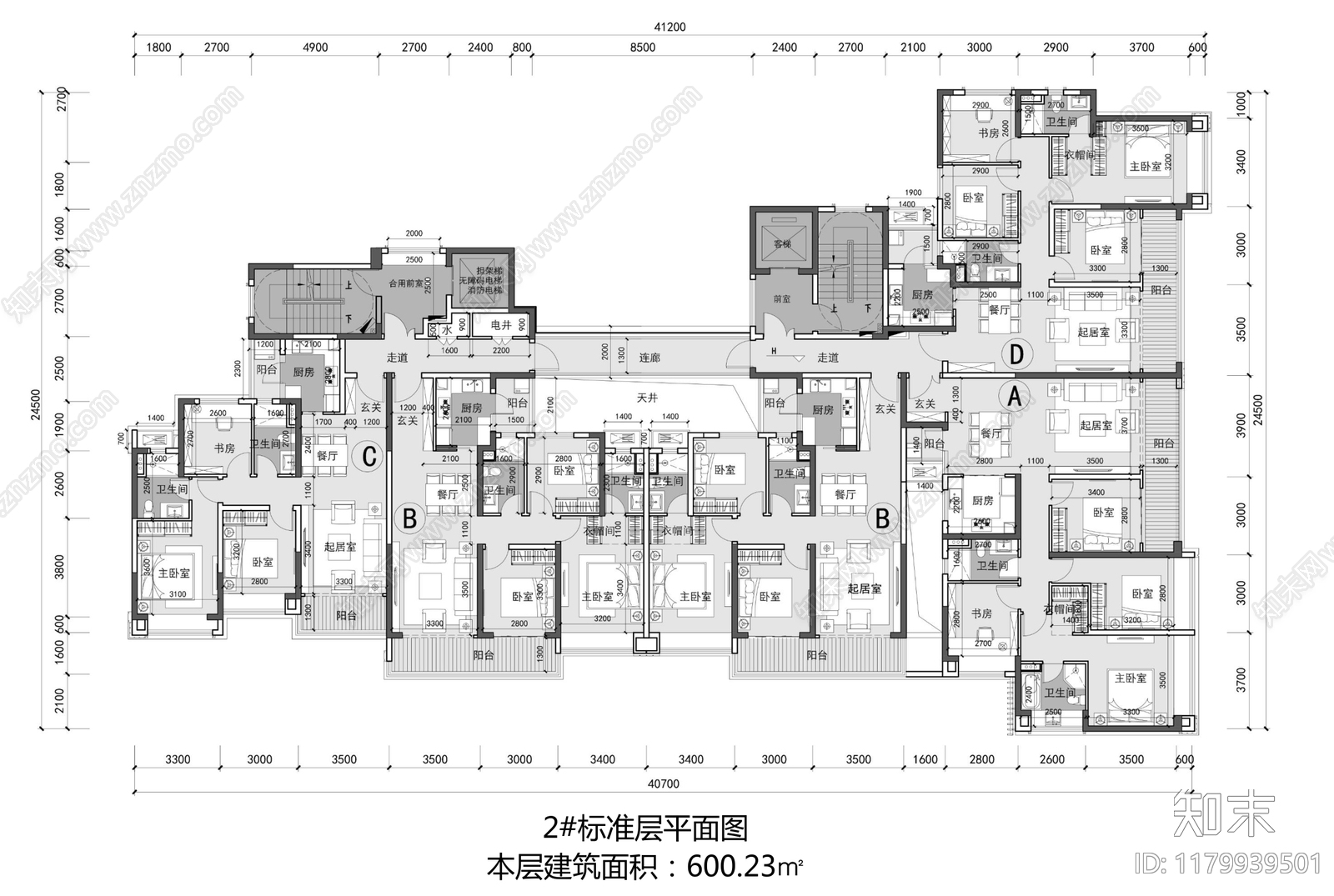 现代极简住宅楼建筑施工图下载【ID:1179939501】