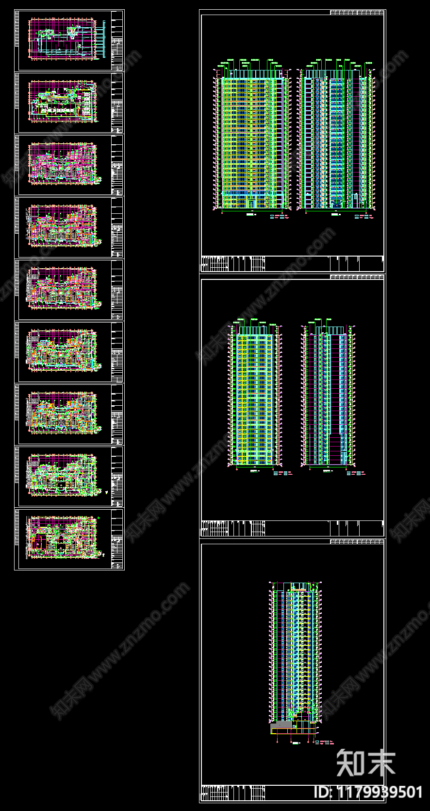 现代极简住宅楼建筑施工图下载【ID:1179939501】