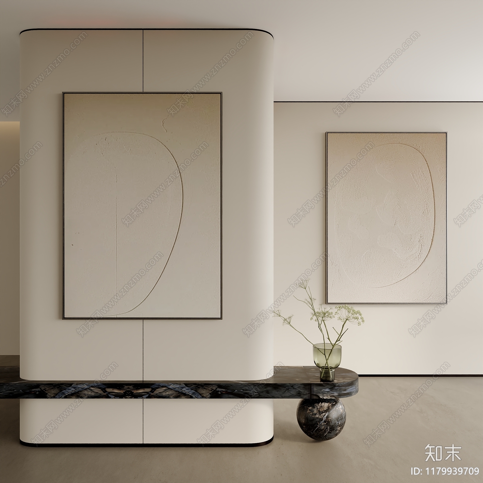 现代奶油挂画3D模型下载【ID:1179939709】